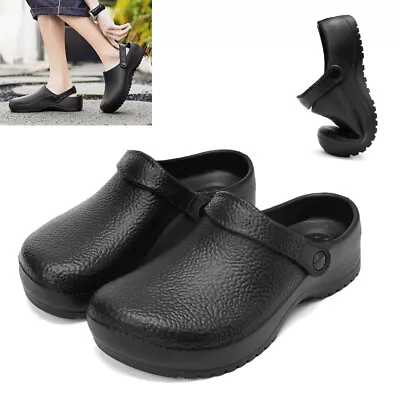 Mens Clogs Work Shoes Cushion Chef Shoes Safety Kitchen Non Slip Shoes UK 6-10 • £8.99