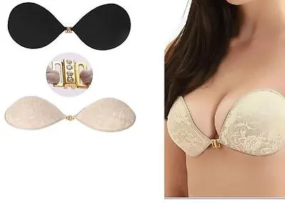 £4.50 • Buy Lace Silicone Adhesive Stick On Push Up Gel Strapless Invisible Bra Backless