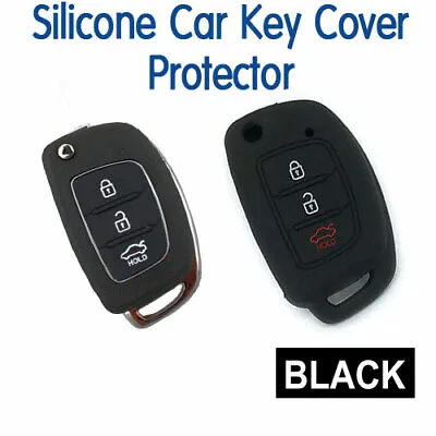 $15 • Buy SILICONE 3B CAR KEY COVER FLIP Fits HYUNDAI IX35 IX45 I30 I40 I45 Elantra -BLACK