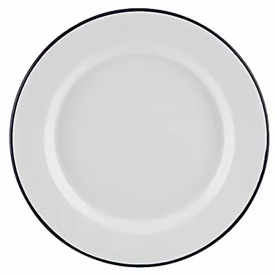 20cm White Enamel Plate For Camping Picnic & Kitchen • £5.99