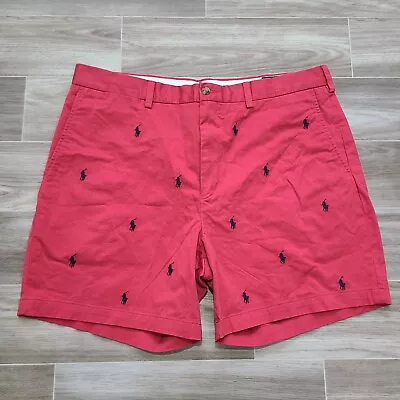 Polo Ralph Lauren Stretch Classic Fit Shorts Pony All Over Logo Mens Size 38 6  • $29.95