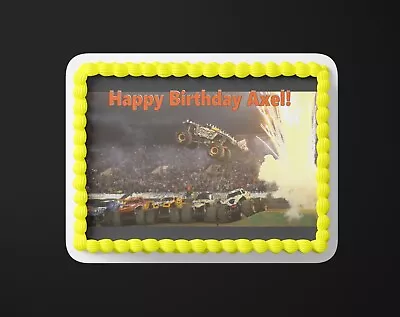 Custom Monster Jam Edible Birthday Cake Topper/ Peel Like A Sticker • $10.99