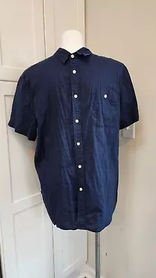 Mossimo Supply Co Men's US XL Navy Button Down Short Sleeve Shirt • $10