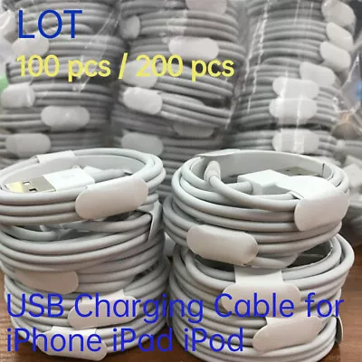 Wholesale Bulk Lot 100/200 USB Sync/Charging Cable Fast Charger For IPhone IPad • $96.66