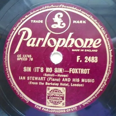 Ian Stewart And His Music 10  78rpm Parlophone F2483 EX Sin (It's No Sin) • £10