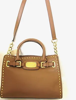 Michael Kors Hamilton Whipped Luggage Brown Leather Medium Totecross Body Bag • $297.49