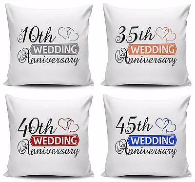 £7.99 • Buy Wedding Anniversary - Two Hearts (1st - 70th) Cushion Cover