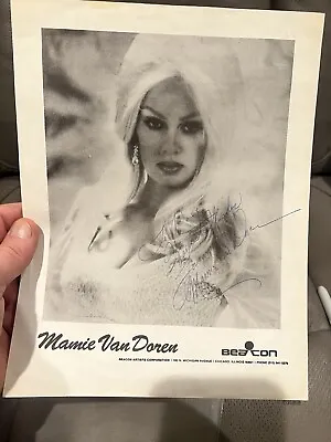 #623 Mamie Van Doren Autographed 8 X 10 BW Promo Page Yellowing On Edges • $18.99