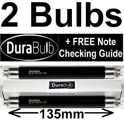 2 X F4 T5 BLB 4W UV Bank Note Checker Bulb Fake Money Detector Ultraviolet Tube • £6.99