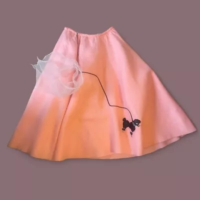 Girls XL  Storybook Heirloom Pink Felt Poodle Skirt 1950s Cosplay • $24