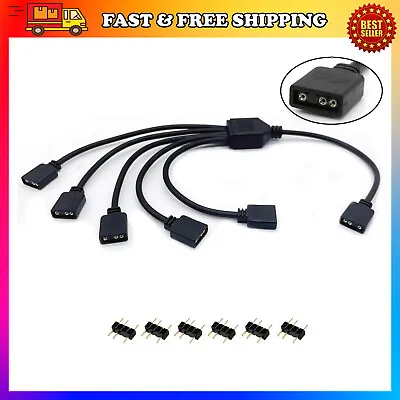 1 To 5 ARGB Splitter Cable 5V 3 Pin Addressable RGB LED Sync Computer CPU Cooler • $12.08