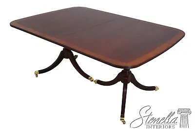 L62680EC: CRAFTIQUE Banded Mahogany Duncan Phyfe Dining Table • $3595