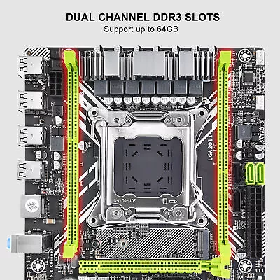 X79D 2.0 Computer Motherboard LGA2011 M.2 NVM Micro ATX Gaming Motherboard W Kit • $166.71