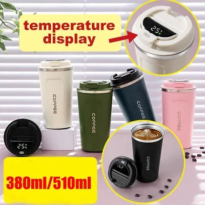 Smart Insulated Travel Coffee Mug Cup Thermal Stainless Steel Flask Vacuum UK • £7.99