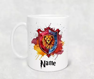 Personalised Harry Potter Gryffindor Crest Water Colour Print Ceramic Mug 11oz • $13.95