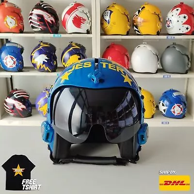 Top Gun Jester HGU-33 Flight Helmet Movie Prop Pilot Aviator USN Navy +T-Shirt • $661.84