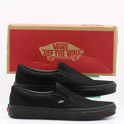 Vans Classic Slip-on Mens Trainers Uk 10 Eu 44.5 Black Rrp £60 Oc • £37.50