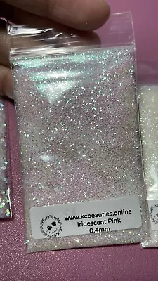 Iridescent White Pink 0.4MM Fine Glitter For Nail Acrylic Gel Craft US Seller 5g • $2.60