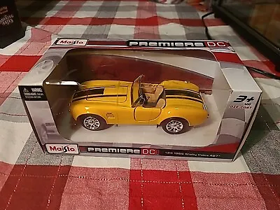 1:24 Maisto 1965 Shelby Cobra 427 Yellow Diecast Car Premiere DC New • $20.69