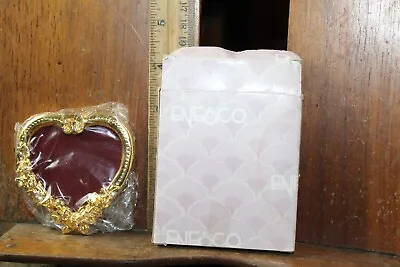 Enesco 50th Anniversary Gold Tone Heart Shape Picture Frame In Box (Broken Glass • $5