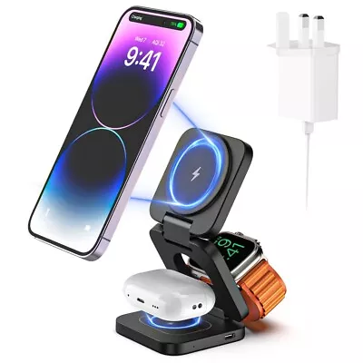 KUXIU X55 3-In-1 Magnetic Fast Wireless Charger For Apple IPhone IWatch Air Pods • £21.99