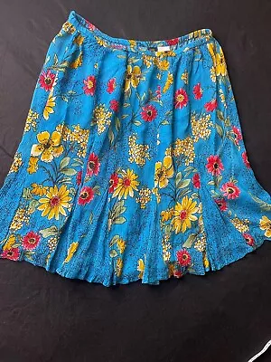 BILA Skirt Pleated Sway Elastic Waist Boho Size L • $16.99