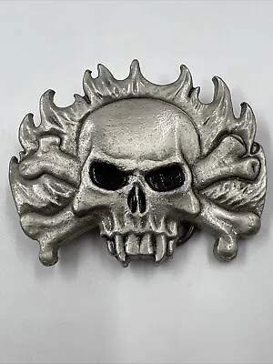 Vintage Monster Belt Buckles  Skull Crossbones Fire  Flames 2000 Mobtown Chicago • $19.99