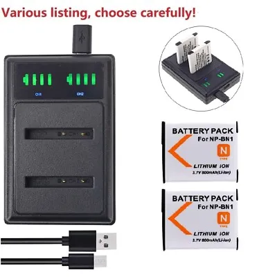 Battery Or Charger For Sony NP-BN1 Type N Cybershot DSC-QX10 TF1 TX10 W830 WX220 • £8.82