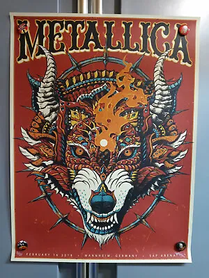 MetaLLica MaNNheim GermanY SAP Arena 2018 Signed & Numbered PoSter • $119.95