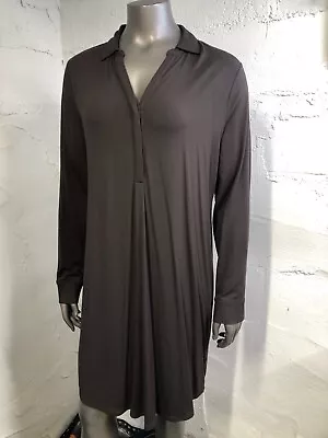 J Jill Dress  Long Sleeve V Neck Brown Sz Large • $24.99