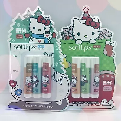 Lot Of 2 Hello Kitty Softlips Natural Lip Balm Limited Edition 3-Pack • $14.99