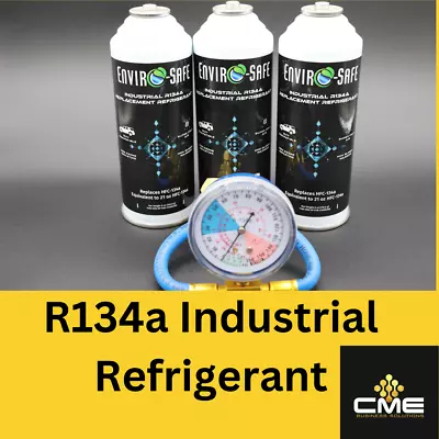 Envirosafe SUV R134a Replacement Refrigerant Auto AC 3 Cans And Premium Gauge • $55.99