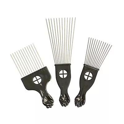 3 Pcs Metal Hair Pick Combs Afro Pick Comb Wide Tooth Hair Pick Comb Salon Us... • $10.69