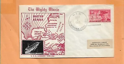 U.s.s.mindoro The Mighty Minnie Oct 71949 Crosby  Naval Cover • $3.50