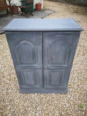 £275 • Buy Lightly Distressed Hand Painted Solid Pine Linen/pantry/utility Storage Cupboard