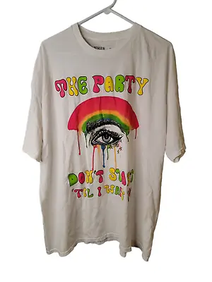 £29.19 • Buy Kesha Size Medium Women's Top Oversized Party Don't Start T-Shirt NWT