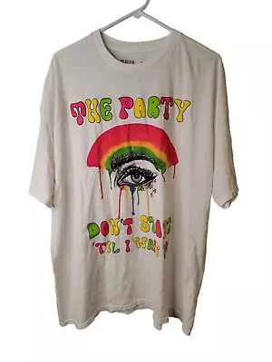 £29.19 • Buy Kesha Size Medium Women's Top Oversized Party Don't Start T-Shirt NWT
