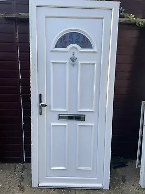 Used White Upvc Front Door • £60