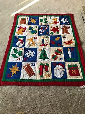 Vintage Christmas Heirloom Patchwork Throw Wall Hanging Christmas Carolers Quilt • $63