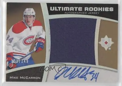 2015-16 Ultimate Collection Spectrum Silver Jersey Mike McCarron Rookie Auto RC • $5.99