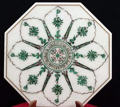 20  Marble Side End Table Top Inlay Pietra Dura Malachite Inlay Work • $580.50