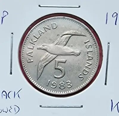 FALKLANDS 1983 5p Coin (Large) ALBATROSS • £0.95
