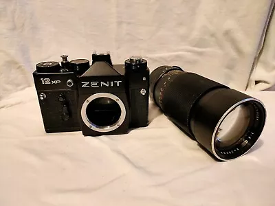 Zenit Camera 12 XP 35mm SLR With Large Lens  Auto Mamiya/sekor  1:3..5 F=200mm • £70