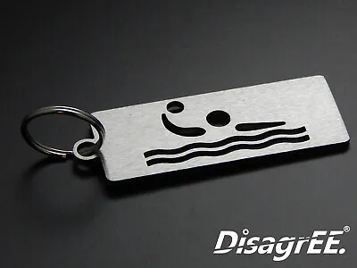 Keyfob Keychain Waterpolo Water Polo - Stainless Steel Brushed • $19.90