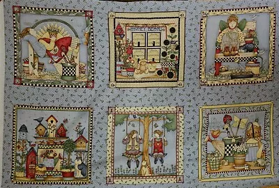 DEBBIE MUMM Fabric - HAPPY HOUSEKEEPING - 29  PANEL • $7.95