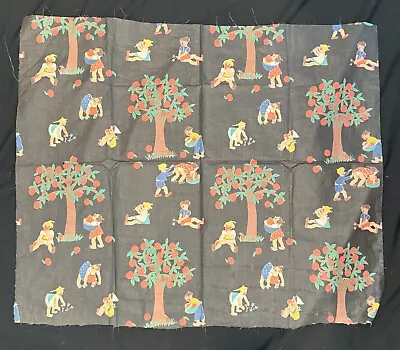 Vintage 1950 French Children Fabric #3 • $38