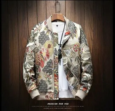 New Baseball Jacket Men Streetwear HIP HOP Chinese Design Embroidery Clothes • £46.79