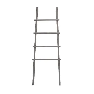 £19.99 • Buy Tall Wooden Blanket Towel Ladder 4 Rungs Hooks Bathroom Rack Decor Shelf