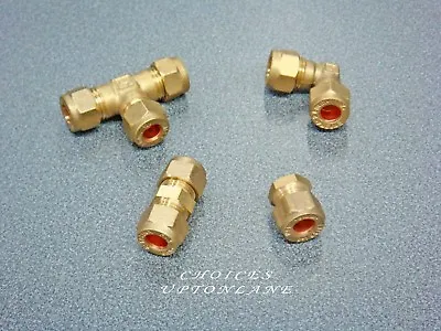 Brass Compression Plumbing Fitting From 6mm-28mm Straight Elbow Tee Stop End • £3.48