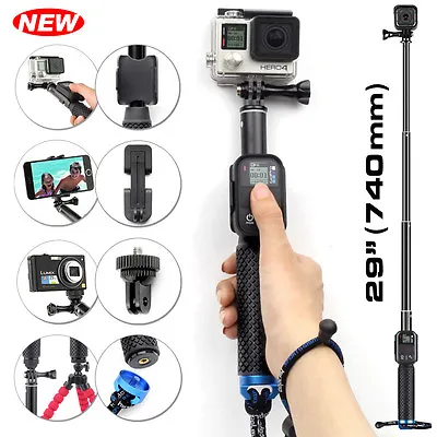 For GoPro Hero 4 3+ 3 Selfie Stick Extendable Monopod Telescopic Handheld Pole • £18.23